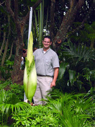 James R. Thompson with the Disney Amorphophallus titanum on July 16, 2004